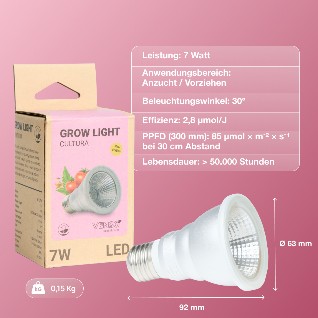 E27-Pflanzenlampe Grow Light Cultura - LED Pflanzenlampe von Venso