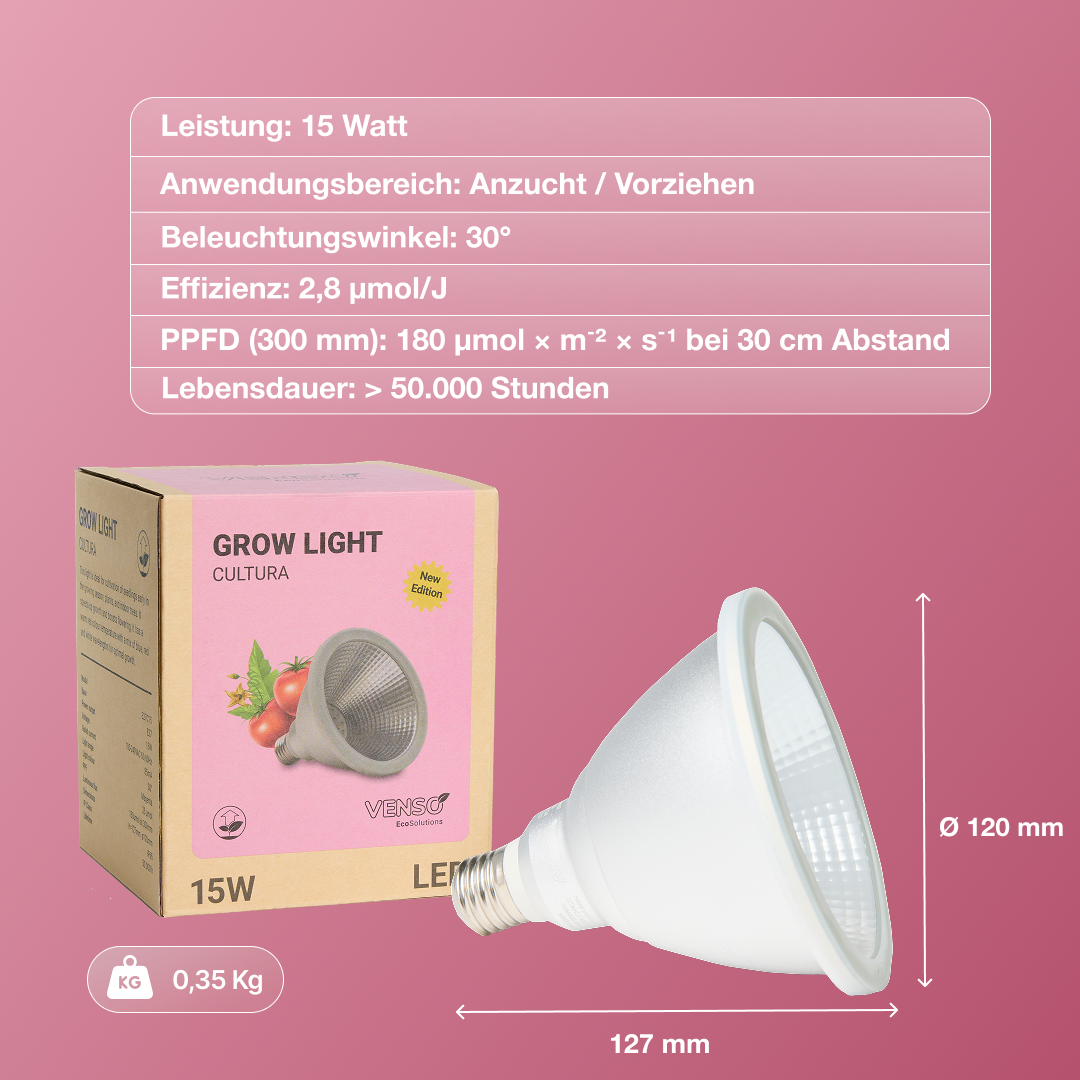 E27-Pflanzenlampe Grow Light Cultura - LED Pflanzenlampe von Venso