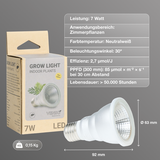 E27-Pflanzenlampe Grow Light Indoor Plants - LED Pflanzenlampe von Venso