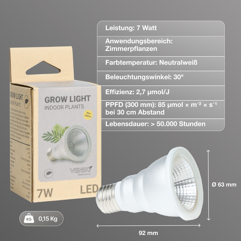 E27-Pflanzenlampe Grow Light Indoor Plants - LED Pflanzenlampe von Venso