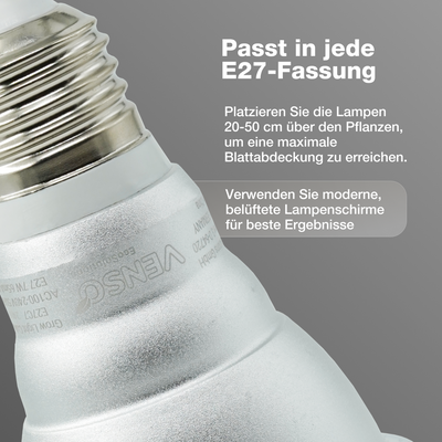 E27-Pflanzenlampe Grow Light Indoor Plants - LED Pflanzenlampe von Venso