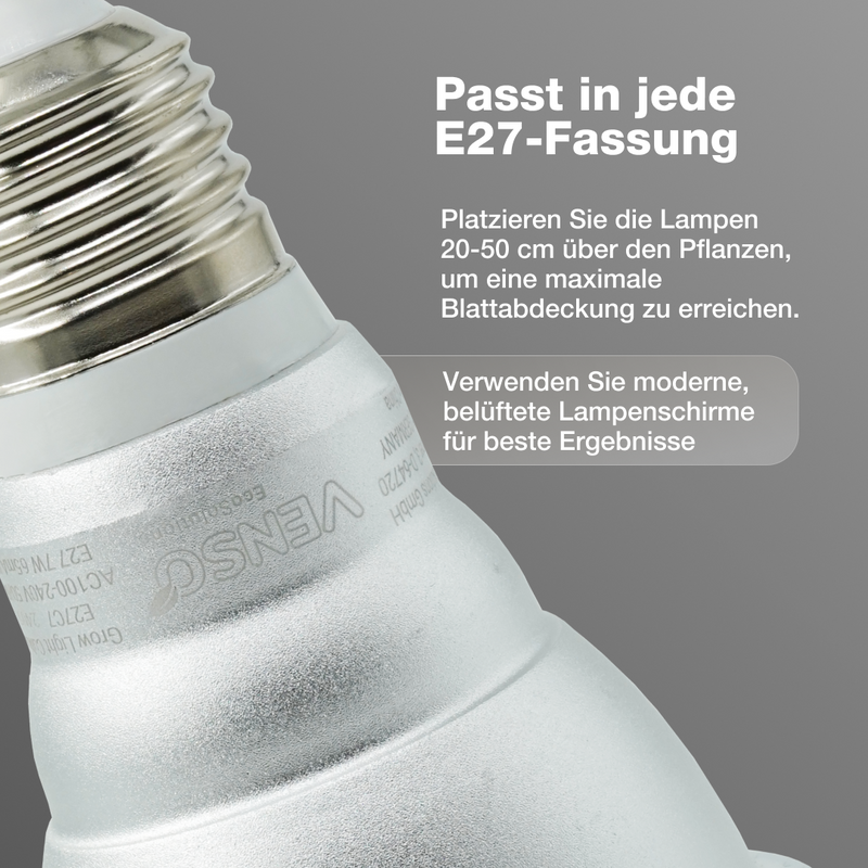 E27-Pflanzenlampe Grow Light Indoor Plants - LED Pflanzenlampe von Venso