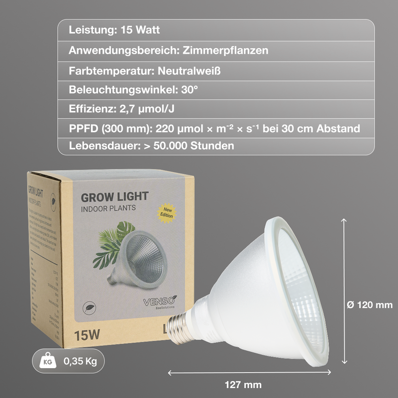 E27-Pflanzenlampe Grow Light Indoor Plants - LED Pflanzenlampe von Venso