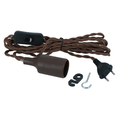 E27 Lampenfassung HELIX (4m Textilkabel)